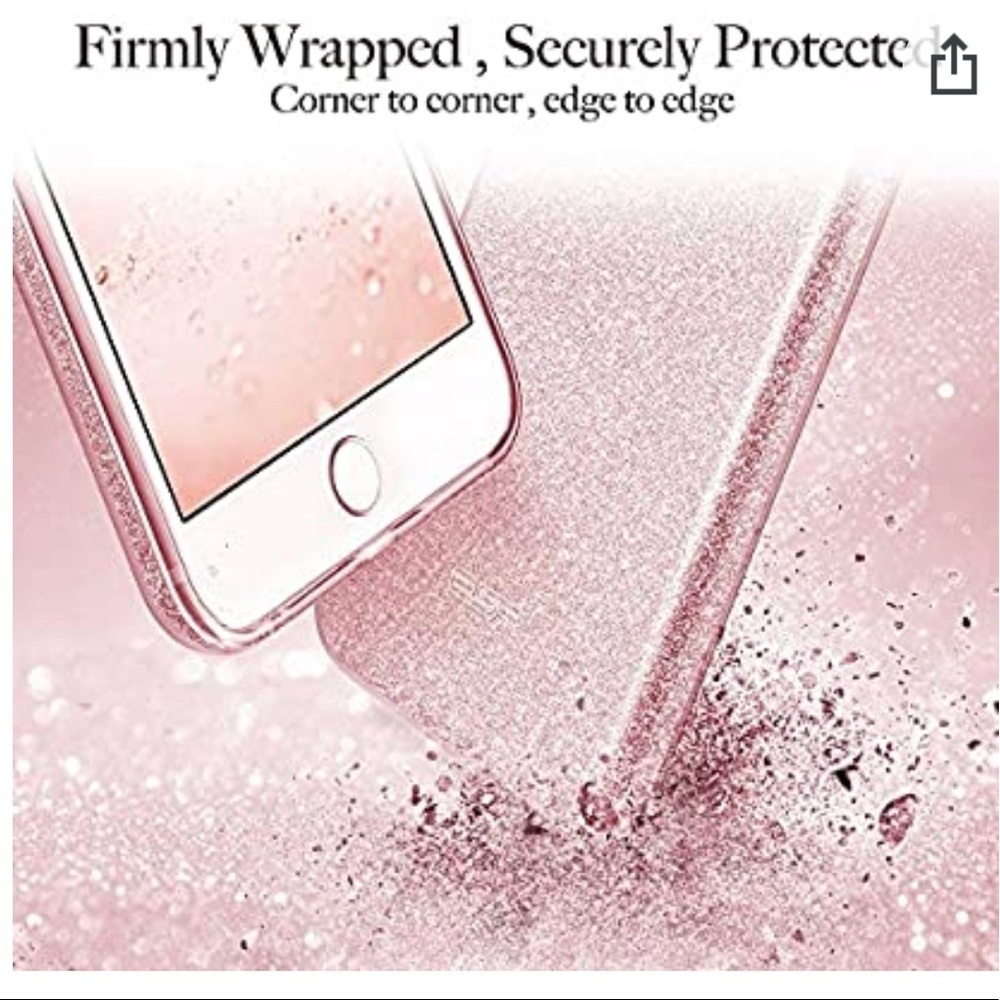 IPhone 7Plus Luxury Rose Gold Glitter Sparkle Case - Picture 6 of 7